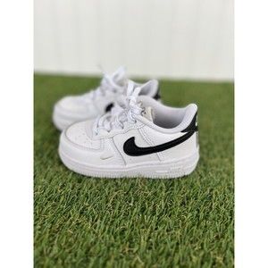 Nike Air Force 1 Size 7C  White Black Athletic Shoes Sneakers Boys Girls